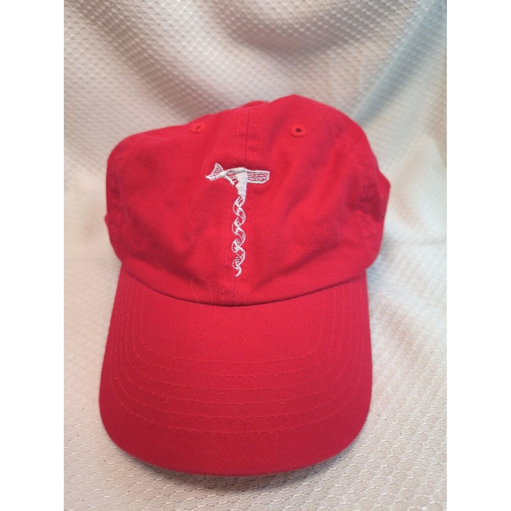 Vineyard Vines Corkscrew Whale Hat Red Cotton Adjustable Strapback Baseball Cap